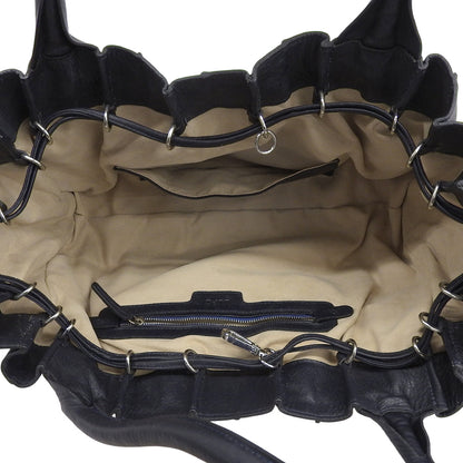 LUPO Barcelona Abanico Leather Handbag Women's Navy Handbag