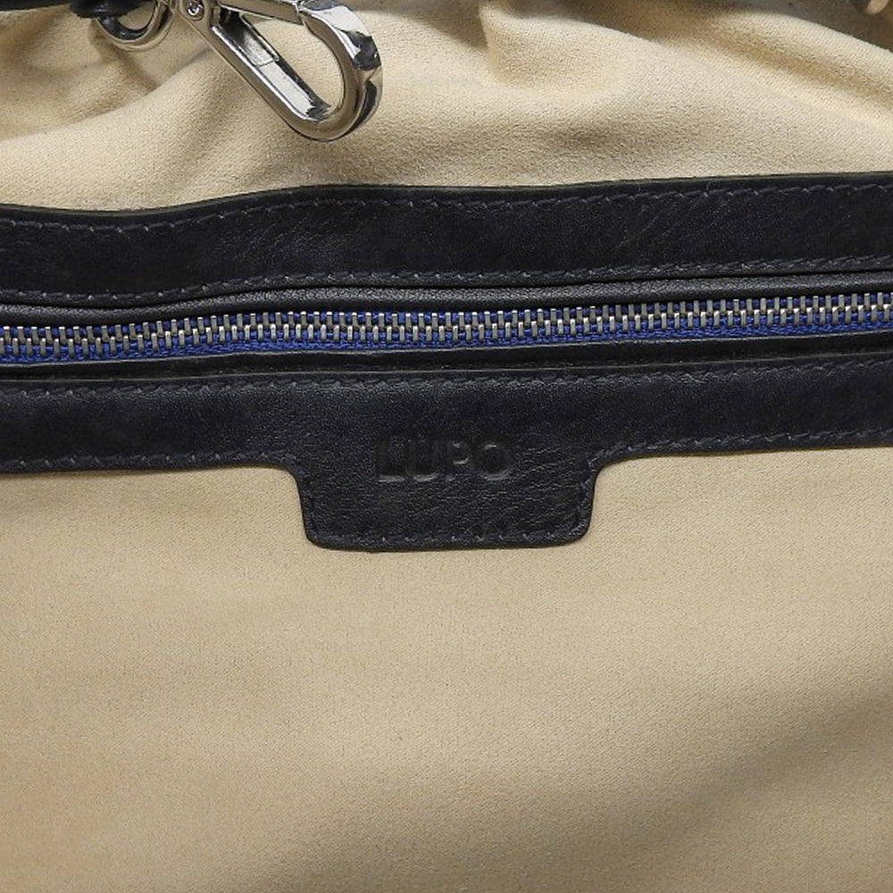 LUPO Barcelona Abanico Leather Handbag Women's Navy Handbag