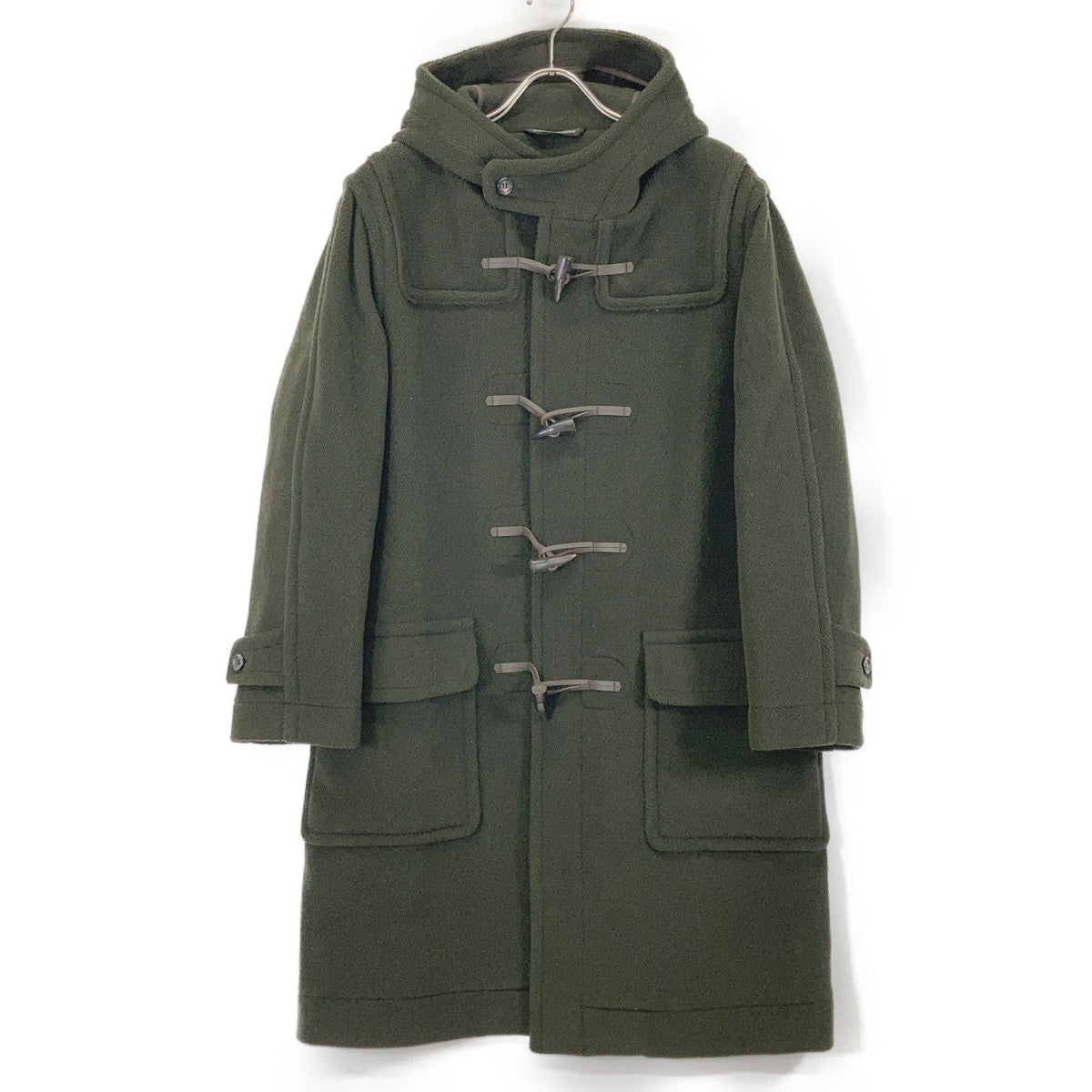 British-made IV192BM25031 Khaki Wool Joshua Ellis Duffle Coat 36 Men's