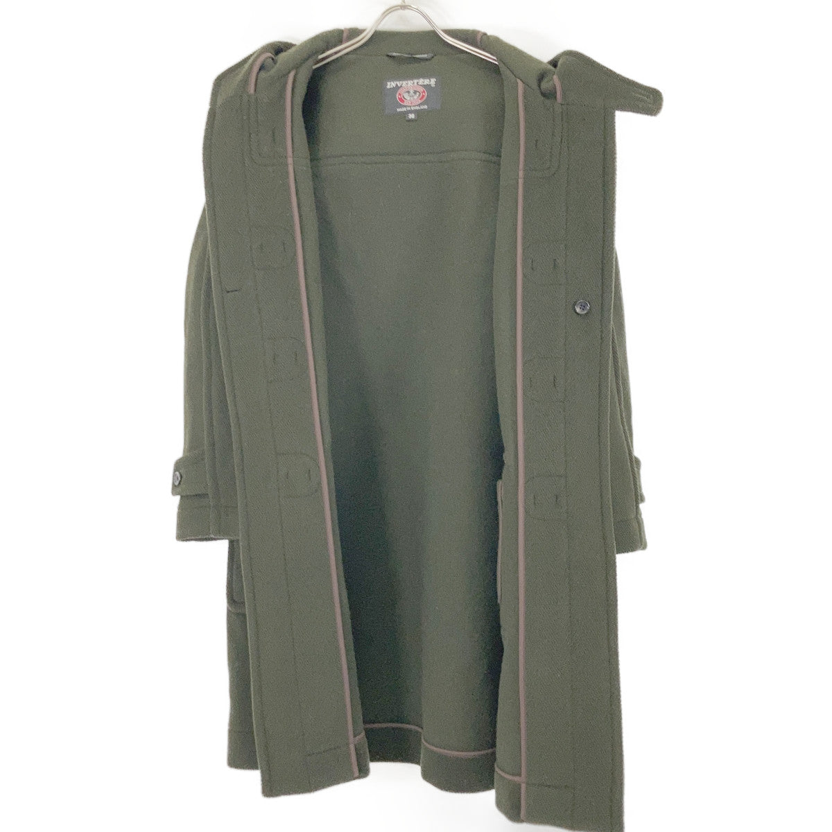 British-made IV192BM25031 Khaki Wool Joshua Ellis Duffle Coat 36 Men's