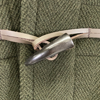 British-made IV192BM25031 Khaki Wool Joshua Ellis Duffle Coat 36 Men's