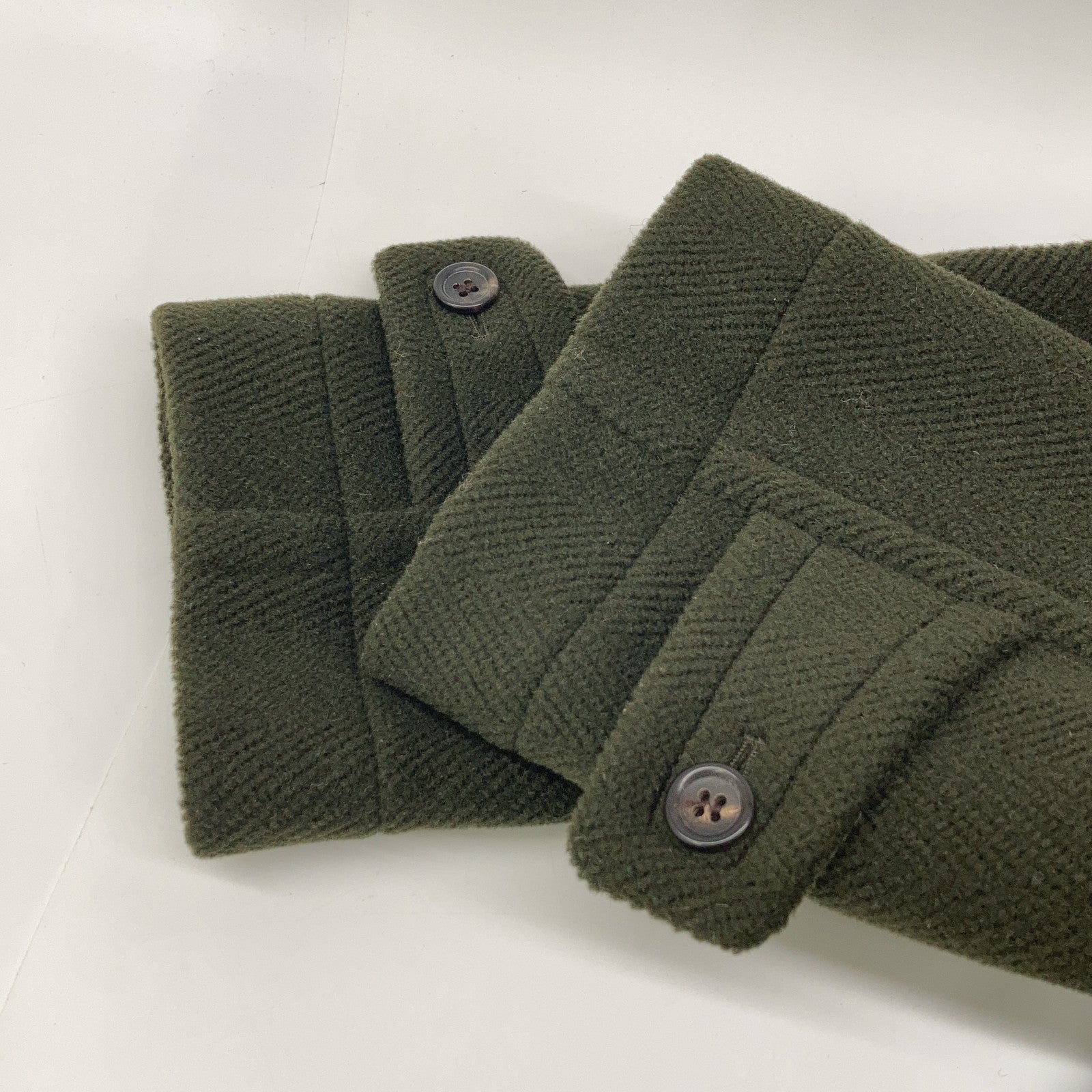 British-made IV192BM25031 Khaki Wool Joshua Ellis Duffle Coat 36 Men's