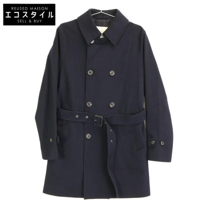BLACK WOOL TRENCH COAT WITH BELT Coats for Men