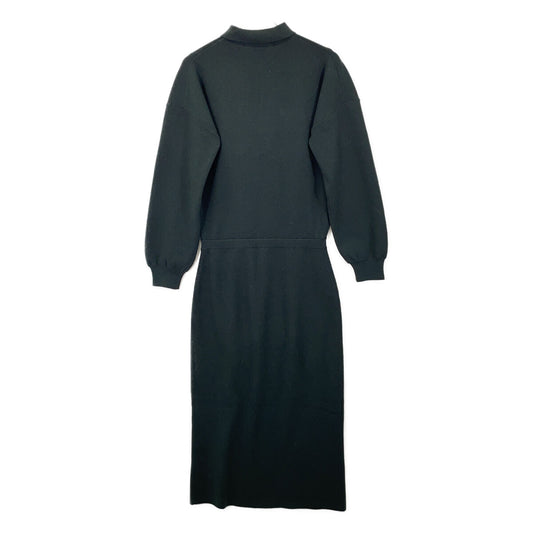 1254205139 Serene Collared Knit Dress Side Slit Knit One-Piece M Women's