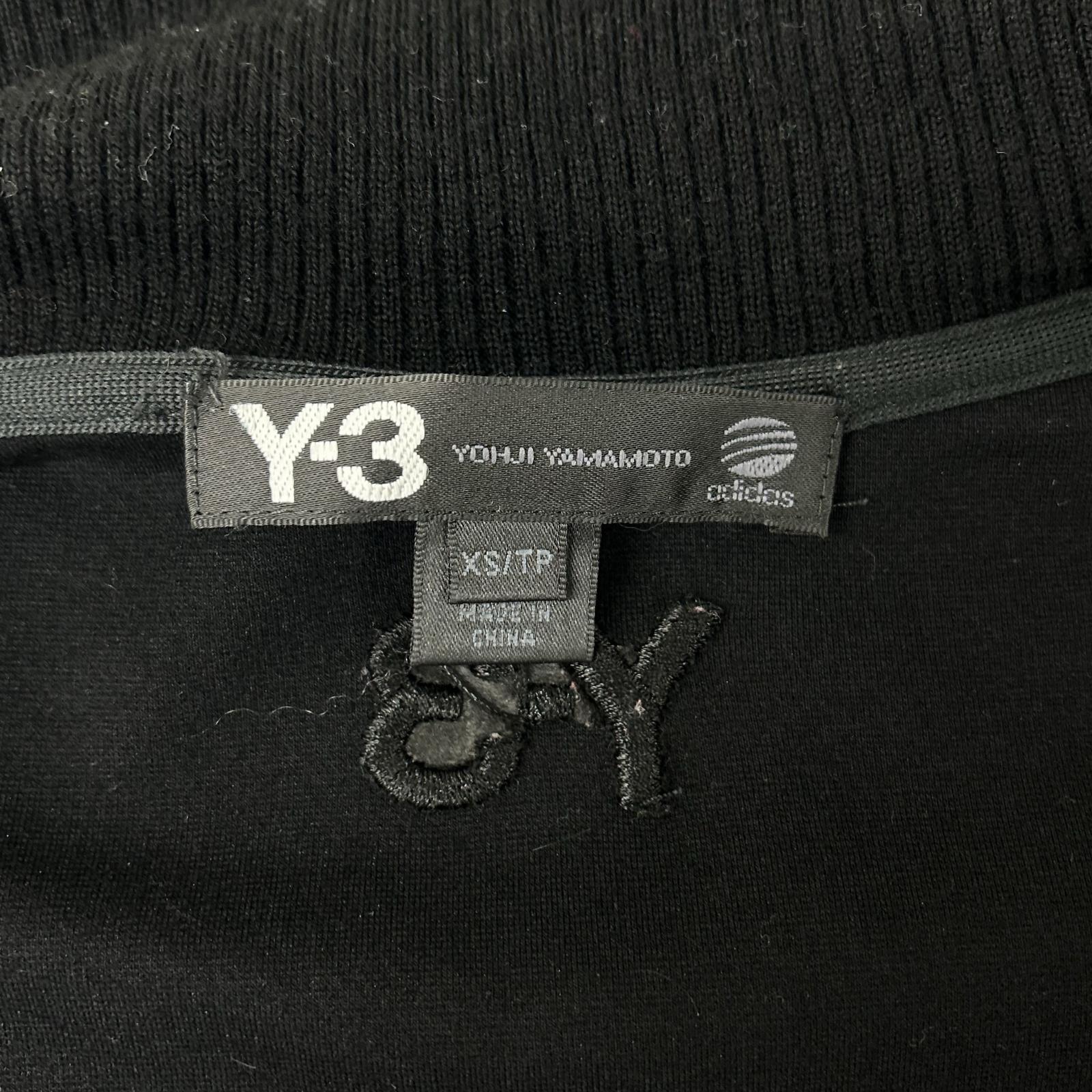 Y-3 ワイスリー 16D001 ブラック バックロゴ刺繍 リブニット トラックジャケット ジャケット
