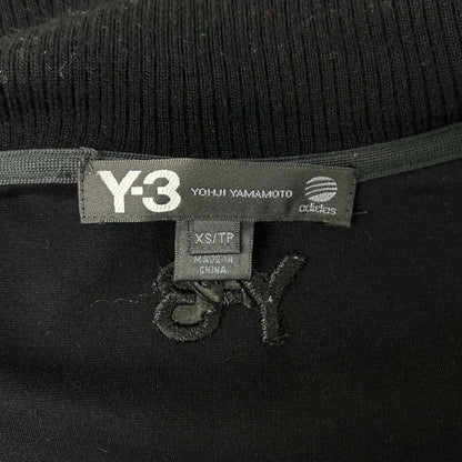 Y-3 ワイスリー 16D001 ブラック バックロゴ刺繍 リブニット トラックジャケット ジャケット