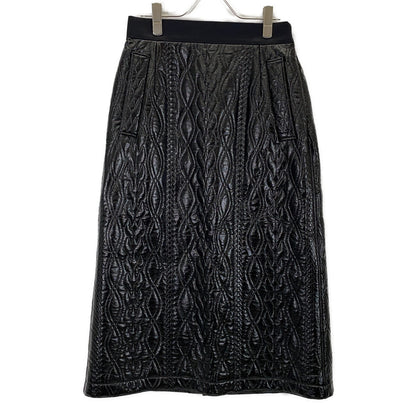 ADORE 25AW 531-5220141 Black Faux Leather Coated Jersey Flare Skirt