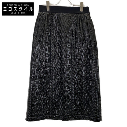 ADORE 25AW 531-5220141 Black Faux Leather Coated Jersey Flare Skirt