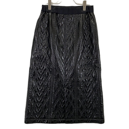ADORE 25AW 531-5220141 Black Faux Leather Coated Jersey Flare Skirt
