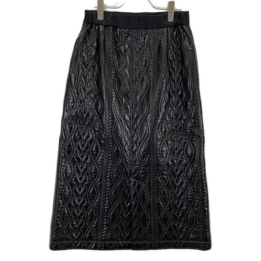 ADORE 25AW 531-5220141 Black Faux Leather Coated Jersey Flare Skirt