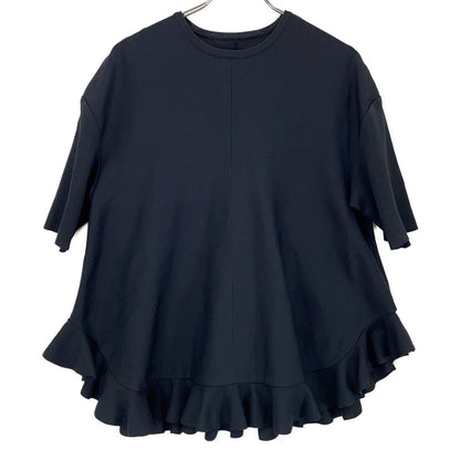 ADORE 25SS 531-5170320 Black Acetate x Nylon Ruffle Hem Knit Top