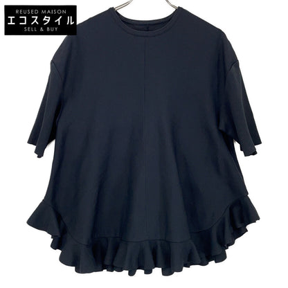 ADORE 25SS 531-5170320 Black Acetate x Nylon Ruffle Hem Knit Top