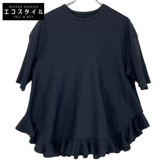 ADORE 25SS 531-5170320 Black Acetate x Nylon Ruffle Hem Knit Top