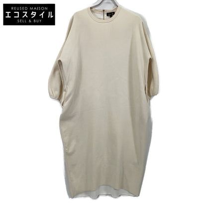 DRAWER 6526-199-1483 Ivory Wool-Silk Blend Back Zip Knit Dress