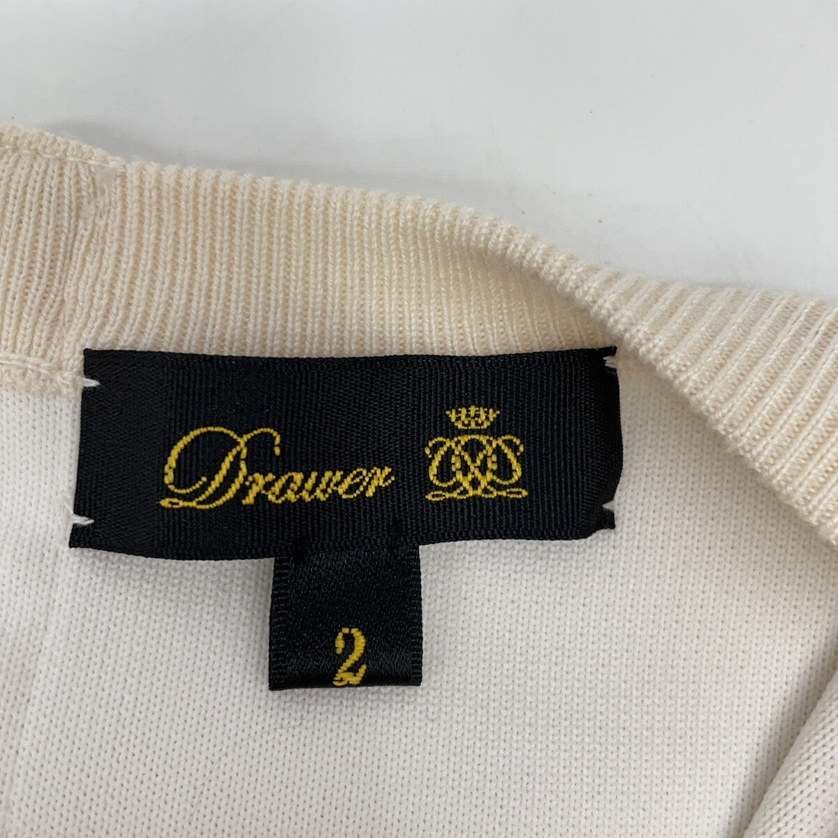 DRAWER 6526-199-1483 Ivory Wool-Silk Blend Back Zip Knit Dress