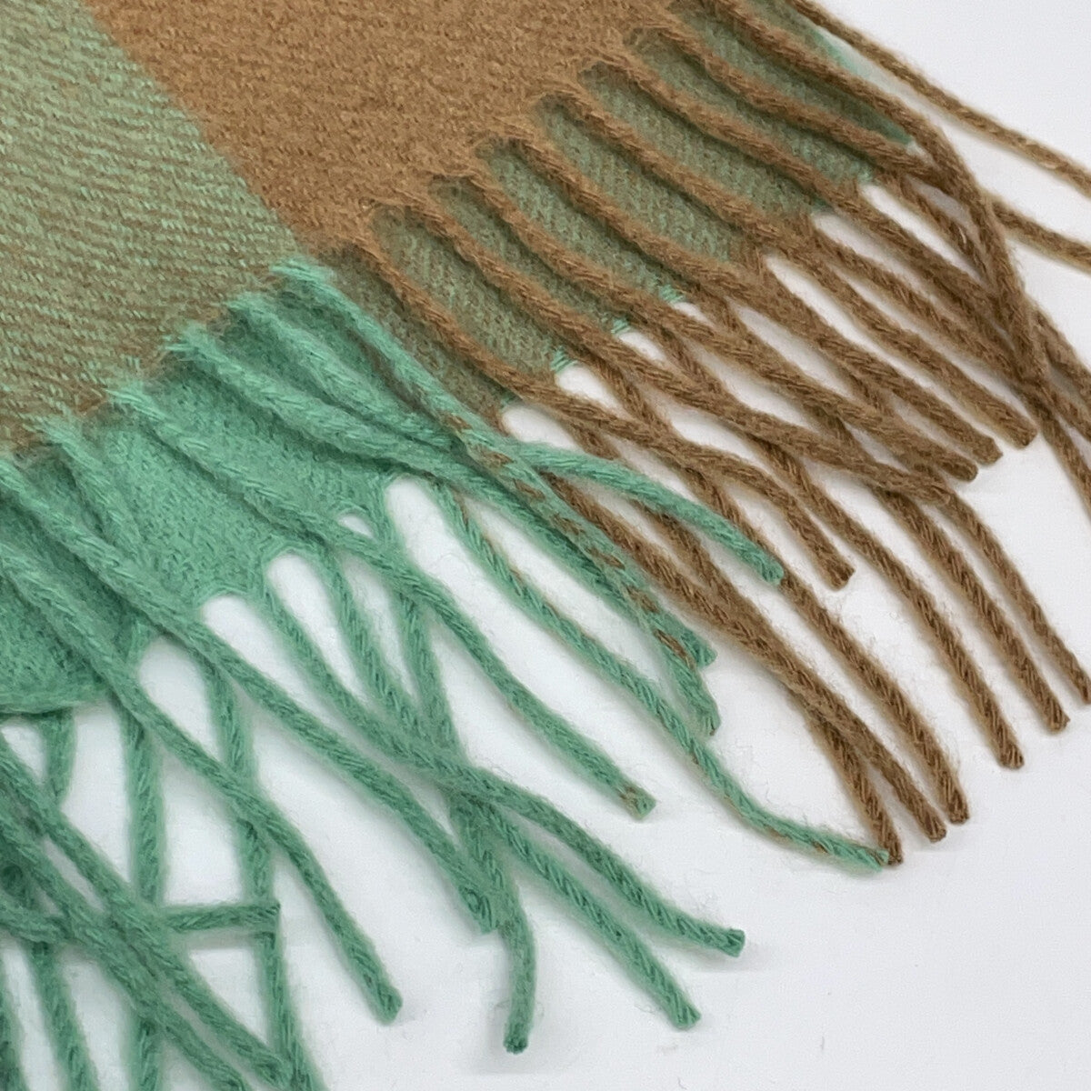 [Excellent Condition/Domestic Authentic] 1110231 Block Check 100% Cashmere Fringed Large Stole for Women