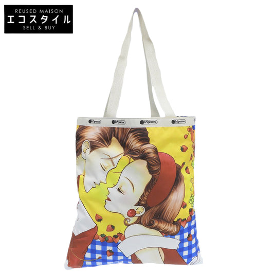 Excellent Condition Ribon 70th Anniversary "Tenshi Nanka Ja Nai" Printed Nylon Tote Bag for Women 1589HE82 Tote Bag for Women