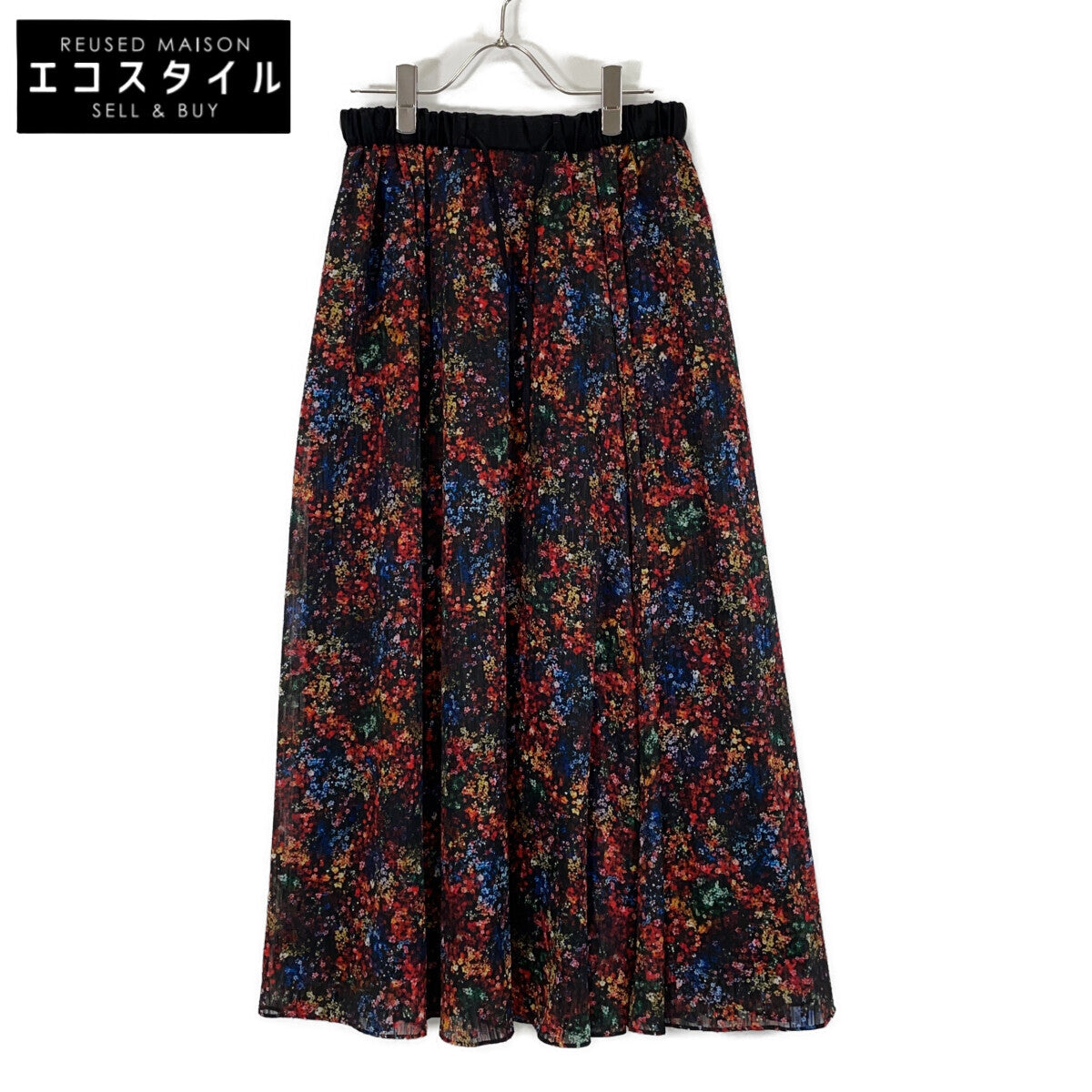 STUMBLY 25AW 535-5220004 Multicolor Mini Flower Print Gathered Flare Skirt
