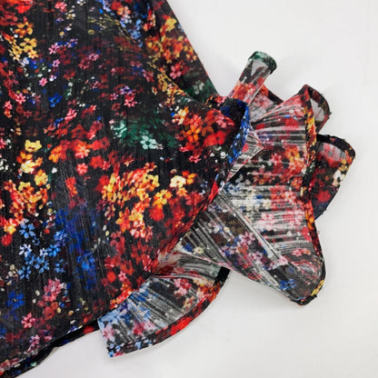 STUMBLY 25AW 535-5220004 Multicolor Mini Flower Print Gathered Flare Skirt