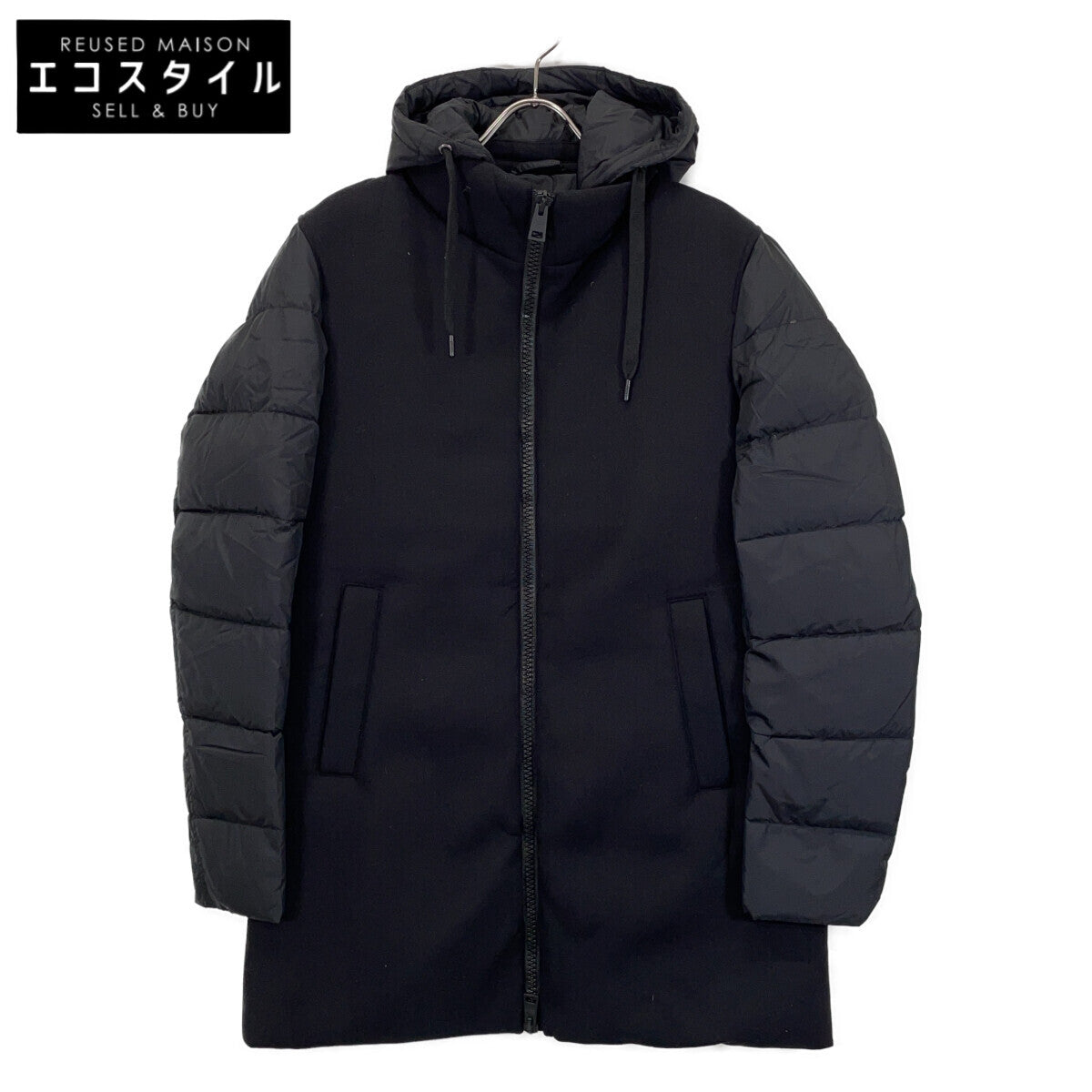【国内正品】PI0557U 拼接连帽羽绒服 48 男士