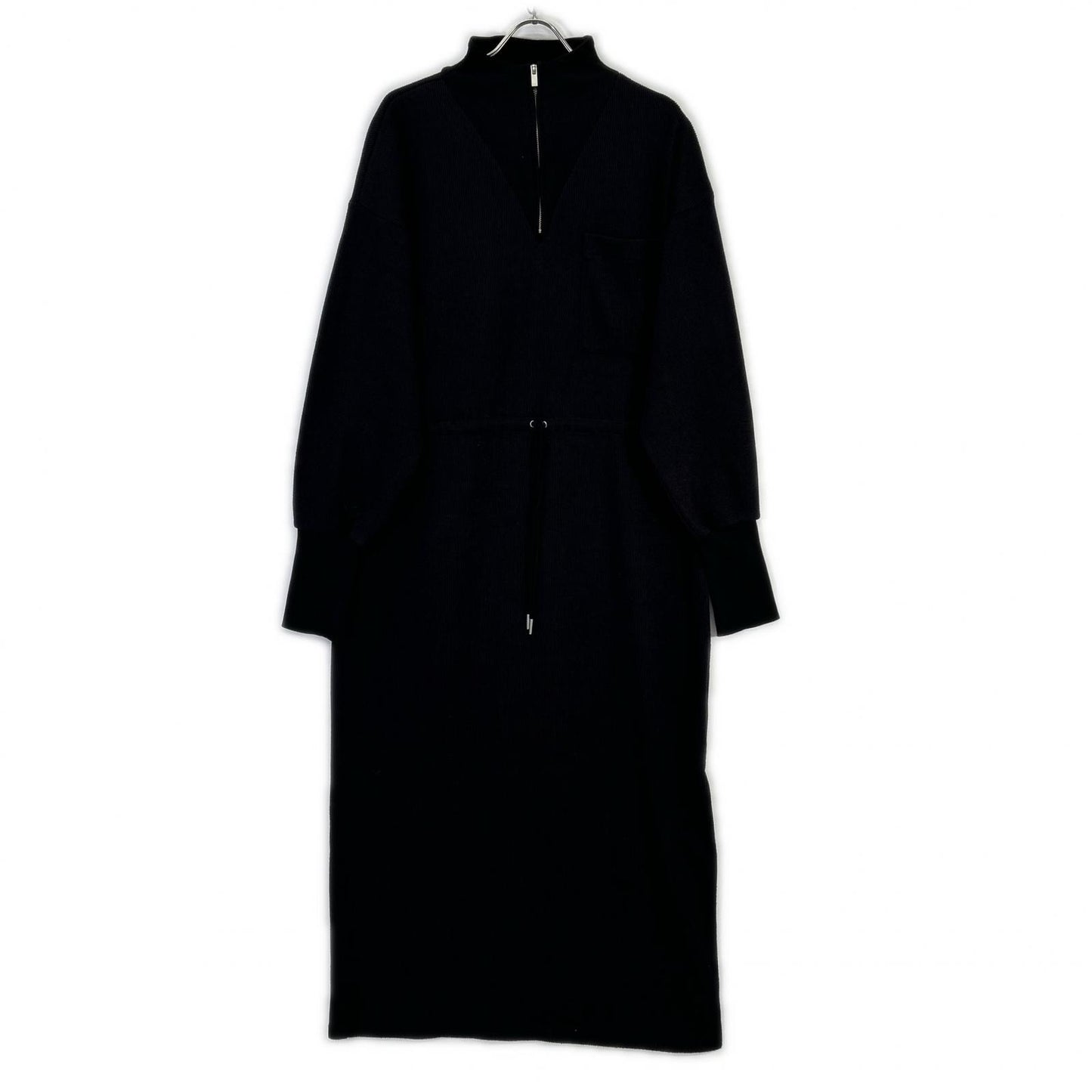 Black and Half Zip Sweat Dress Women's M