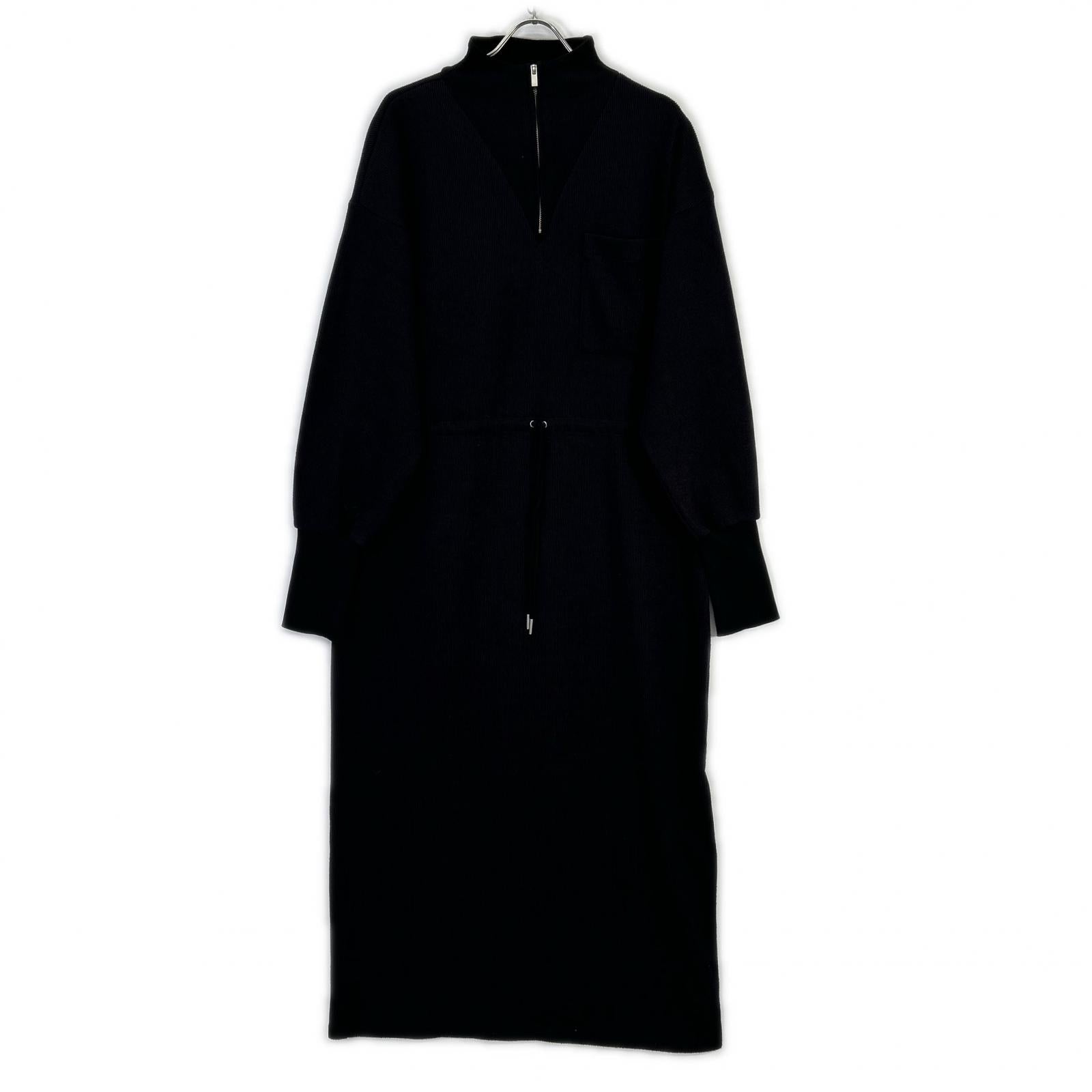 Black and Half Zip Sweat Dress Women's M