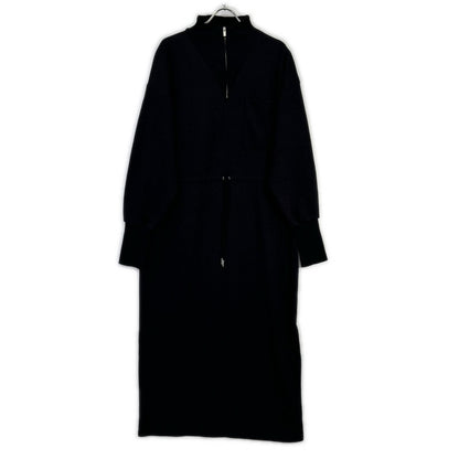 Black and Half Zip Sweat Dress Women's M