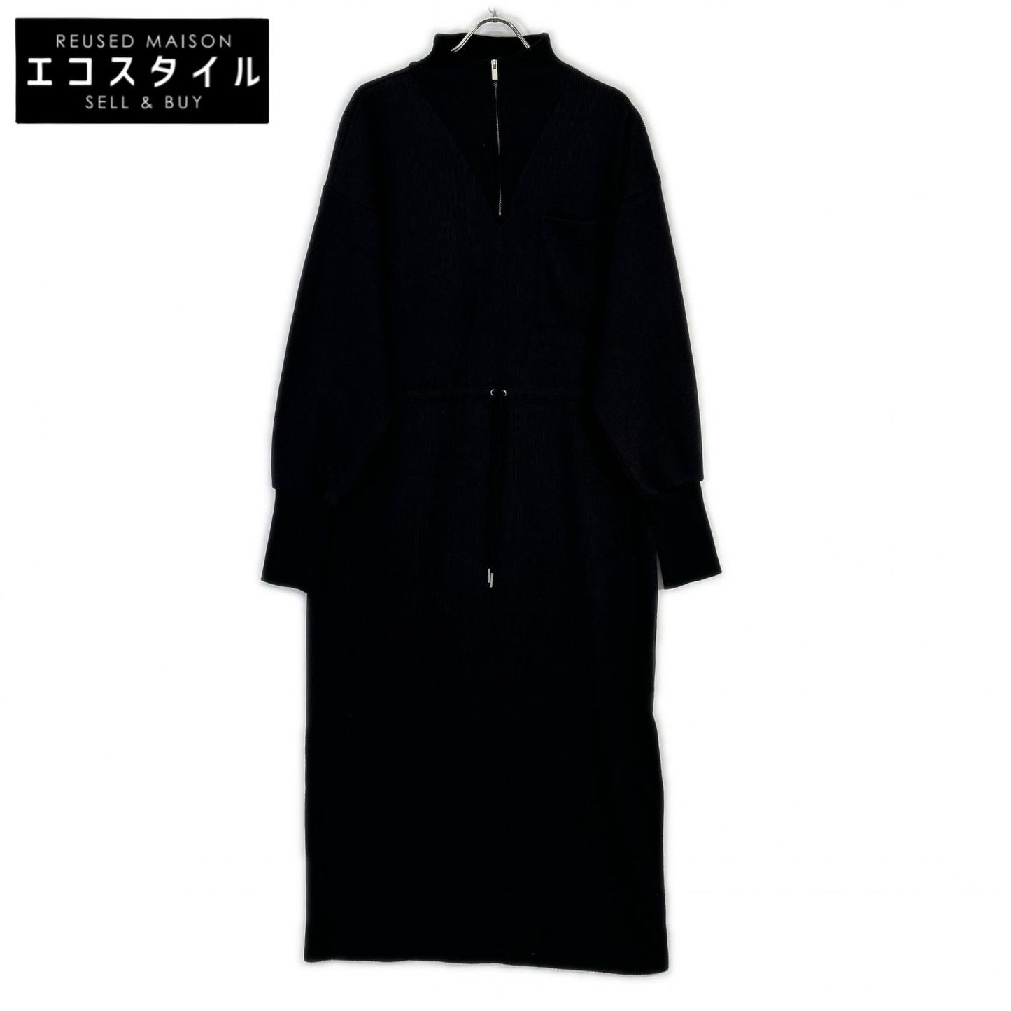 Black and Half Zip Sweat Dress Women's M