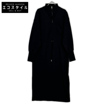 Black and Half Zip Sweat Dress Women's M