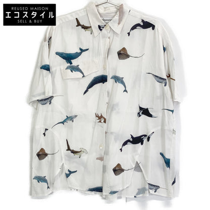 nagonstans 【24SS】470HS830-0920 BOX Pleat Painting of Sea creatures SH Short-sleeved shirt Tops