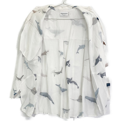 nagonstans 【24SS】470HS830-0920 BOX Pleat Painting of Sea creatures SH Short-sleeved shirt Tops