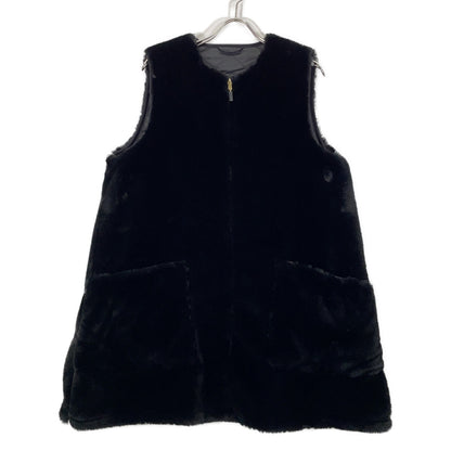 [BEAMS BOY Exclusive] 2102334 Black Reversible Fur Liner Vest Vest 10 Women's