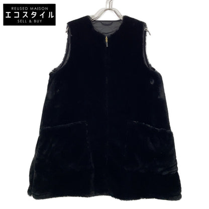 [BEAMS BOY Exclusive] 2102334 Black Reversible Fur Liner Vest Vest 10 Women's