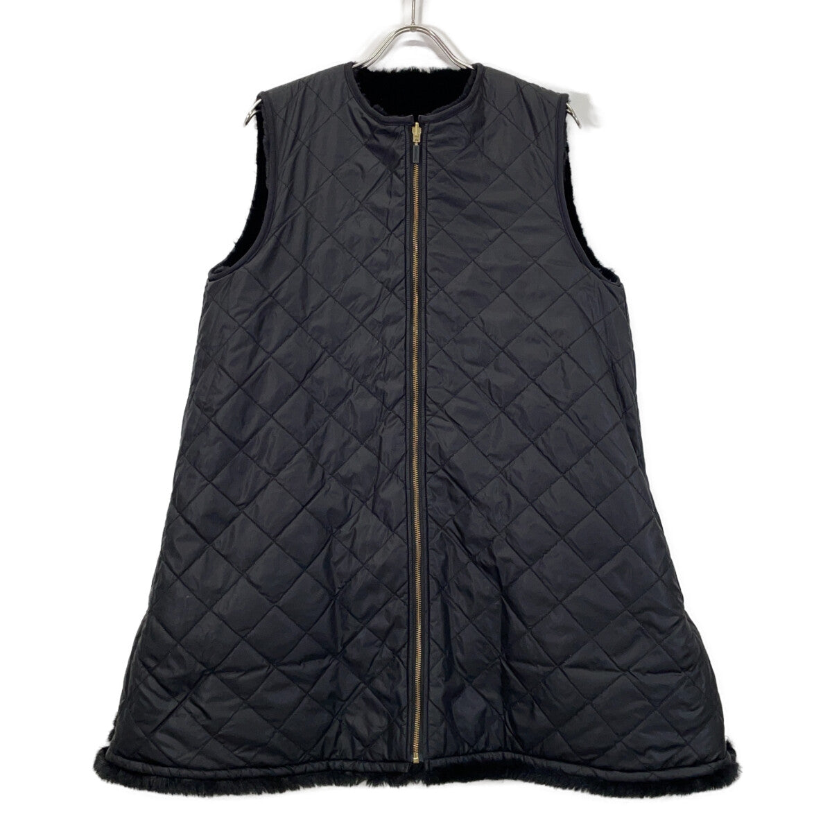 [BEAMS BOY Exclusive] 2102334 Black Reversible Fur Liner Vest Vest 10 Women's