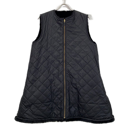 [BEAMS BOY Exclusive] 2102334 Black Reversible Fur Liner Vest Vest 10 Women's
