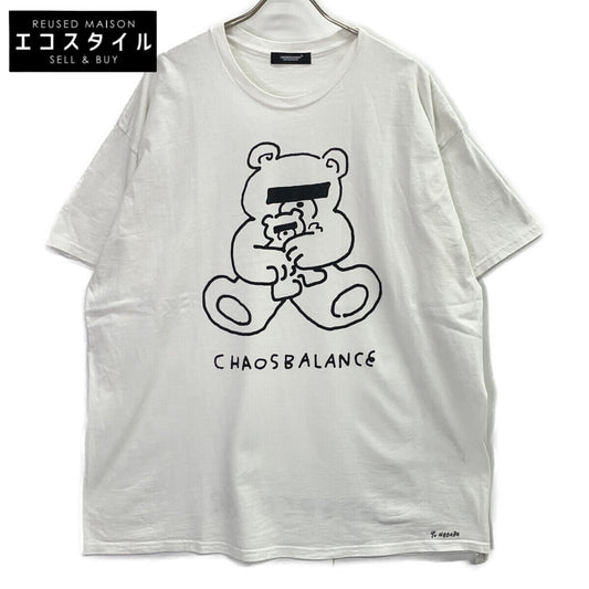 UNDERCOVER アンダーカバー ×Yu Nagaba UC1E9813-2 ホワイト×ブラック コットン ベアープリント Tシャツ/BEAR TEE トップス