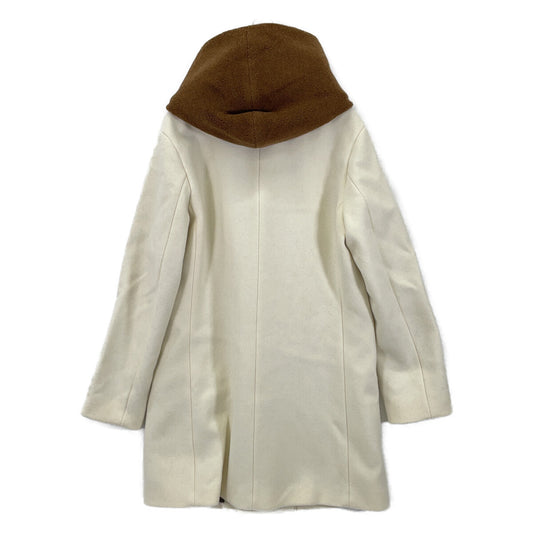 1piu1uguale3 ウノピゥウノウグァーレトレ MRC157-WOL157 ベージュ×キャメル WRAP HOODED ウールボアフード切替コート コート