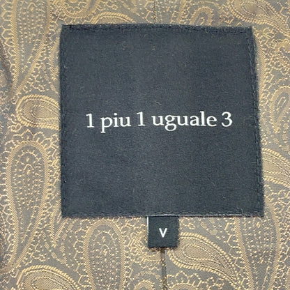 1piu1uguale3 Uno Piu Uno Uguale Tre MRC157-WOL157 Beige x Camel WRAP HOODED Wool Boa Hood Switching Coat