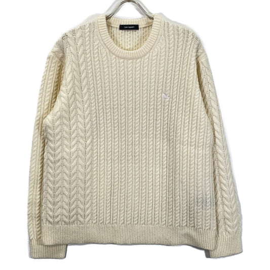 1piu1uguale3 ウノピゥウノウグァーレトレ 【美品】MRK278-WNY043 CRAZY CABLE CREW ロゴ刺繍 クルーネック ニットセーター/ トップス
