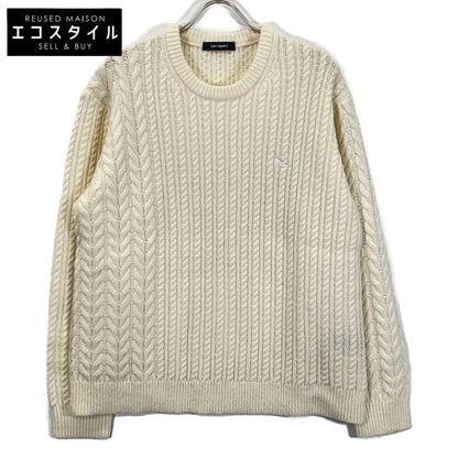 1piu1uguale3 Uno Piu Uno Uguale Tre [Excellent Condition] MRK278-WNY043 CRAZY CABLE CREW Logo Embroidered Crew Neck Knit Sweater / Top