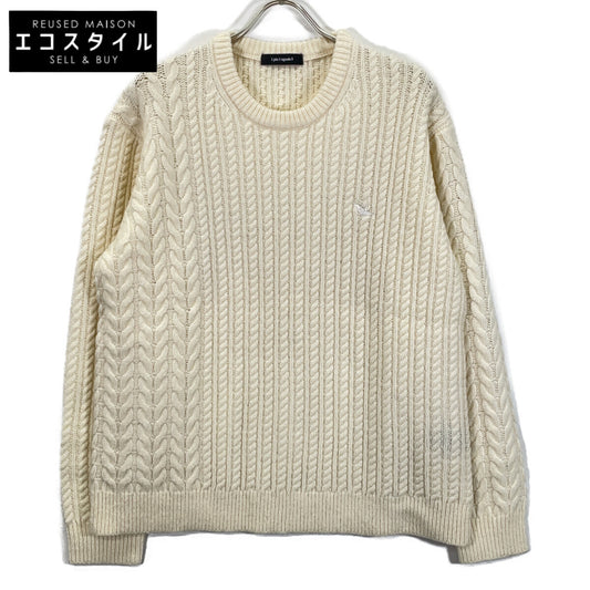 1piu1uguale3 ウノピゥウノウグァーレトレ 【美品】MRK278-WNY043 CRAZY CABLE CREW ロゴ刺繍 クルーネック ニットセーター/ トップス