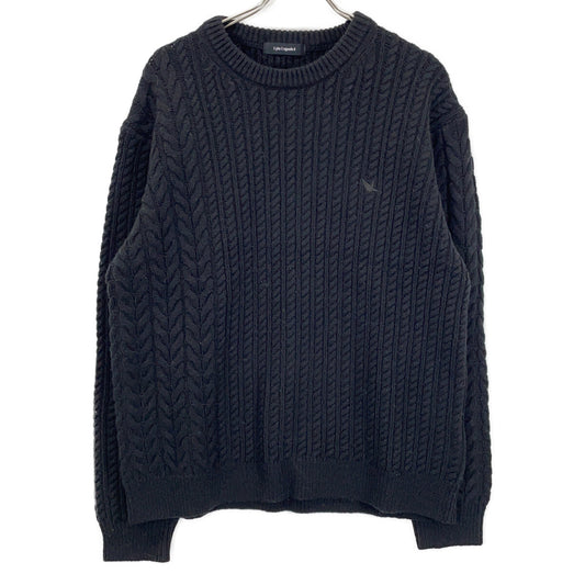 1piu1uguale3 ウノピゥウノウグァーレトレ 【美品】MRK278-WNY043 CRAZY CABLE CREW ロゴ刺繍 クルーネック ニットセーター/ トップス