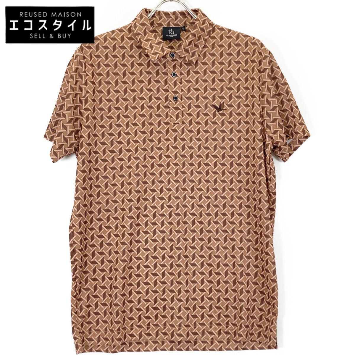 1piu1uguale3 ウノピゥウノウグァーレトレ GOLF GCT003 113 GOLF CLASSIC / S/S POLO ORIZURU 総柄 半袖ポロシャツ/ トップス