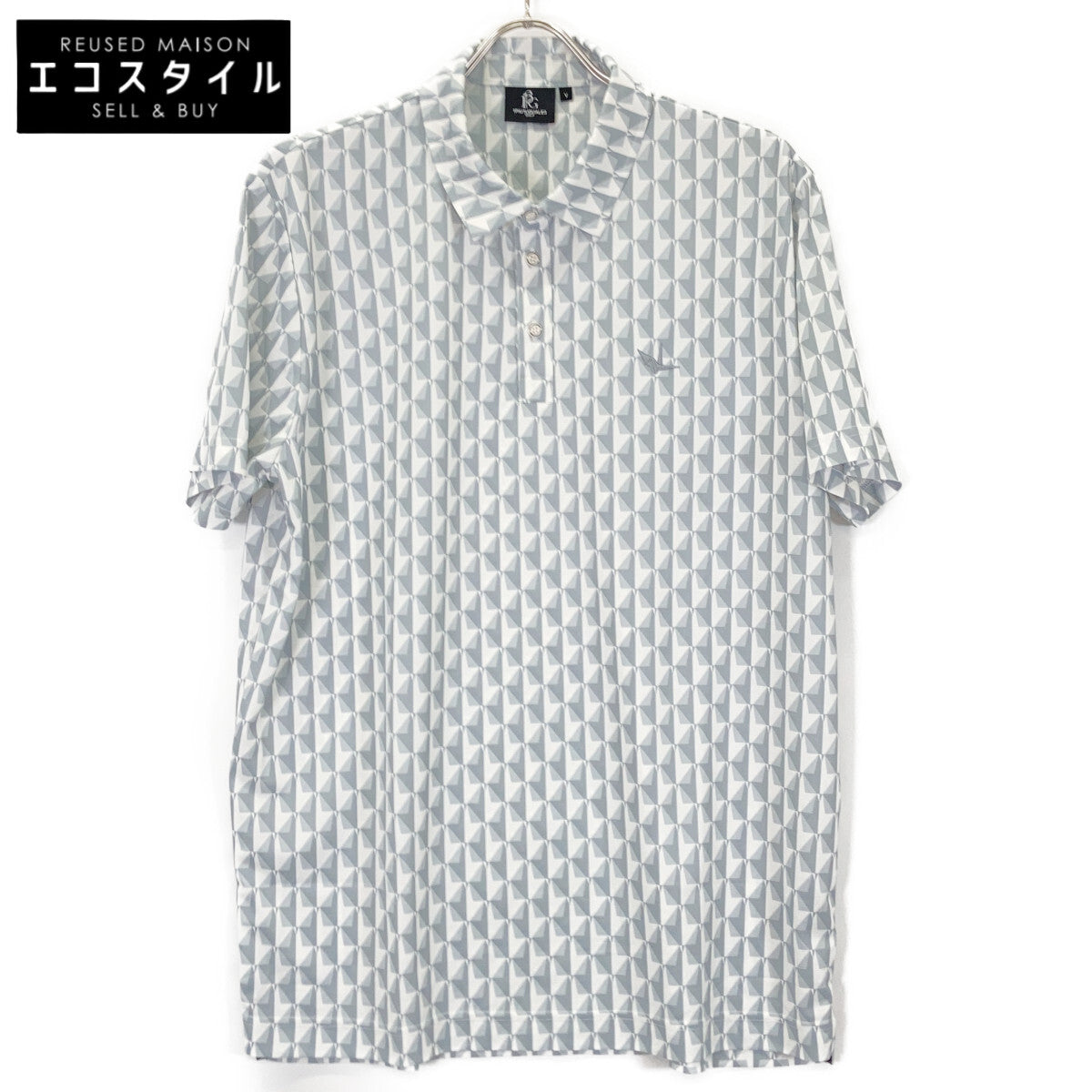 1piu1uguale3 ウノピゥウノウグァーレトレ GOLF GCT002 113 GOLF CLASSIC / S/S POLO ORIZURU 総柄 半袖ポロシャツ/ トップス