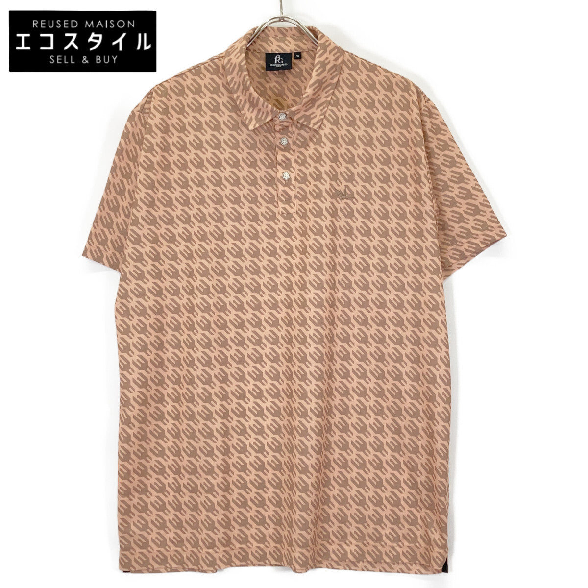 1piu1uguale3 ウノピゥウノウグァーレトレ GOLF GCT001 113 GOLF CLASSIC / S/S POLO CHIDORI 総柄 半袖ポロシャツ/ トップス