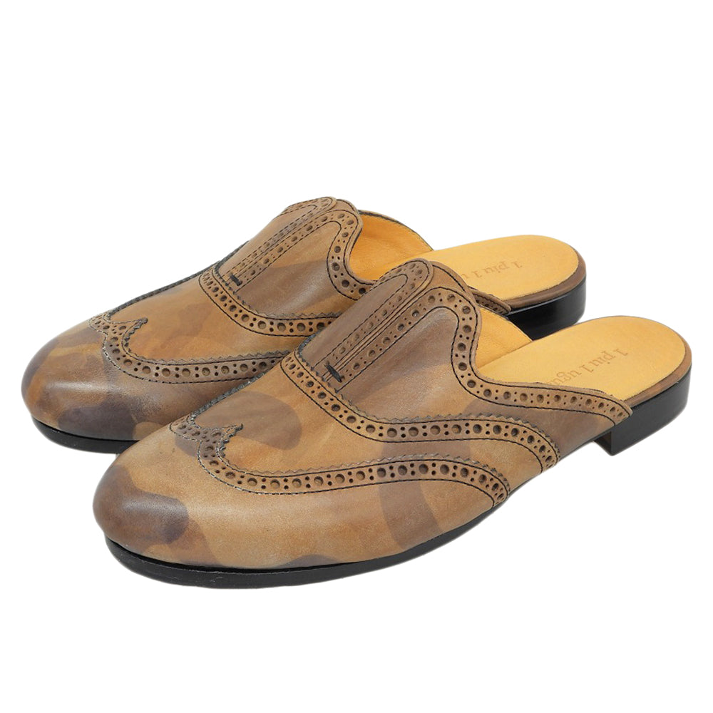 1piu1uguale3 男士美品WINGTIP SANDAL 皮革凉鞋 棕色 42码