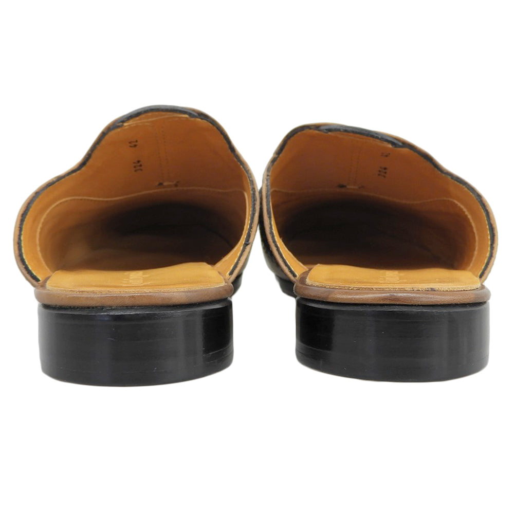 1piu1uguale3 ウノピゥウノウグァーレトレ 美品 WINGTIP SANDAL レザーサンダル シューズ メンズ ブラウン 42 シューズ