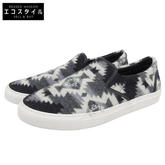 1piu1uguale3 ウノピゥウノウグァーレトレ 新品同様 ノルディックスリッポン シューズ メンズ 黒 グレー系 27cm シューズ 270