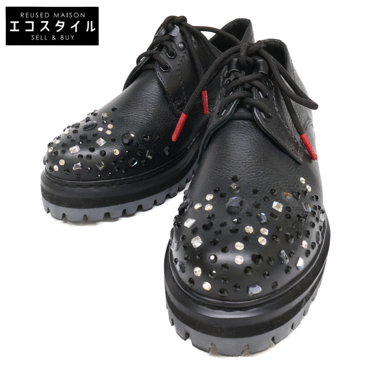 PIET 【Pristine Condition】Swarovski Lunar New Year Crystal Platform Leather Shoes