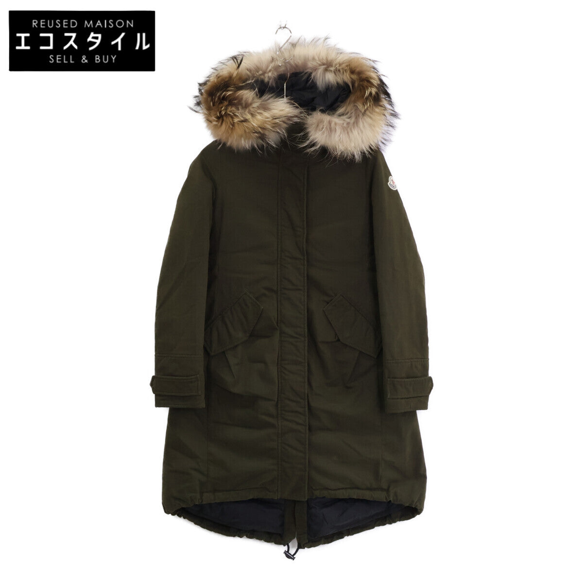 MONCLER モンクレール EVANTHIA エヴァンシア ラクーンファー付 ダウンモッズ コート